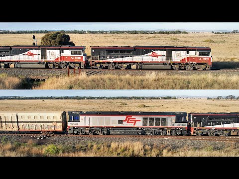 6MP9 SCT Freight Train Chased By Drone (23/4/2022) - PoathTV Australian Railways