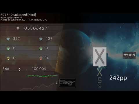 Osu! F-777 (Geometry Dash) - Deadlocked [Hard] AR11 HDHRDT SS (Rank 1 WW)