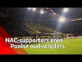 NAC-supporters bedanken Poolse bevrijders met fraai mega-spandoek op tribune.