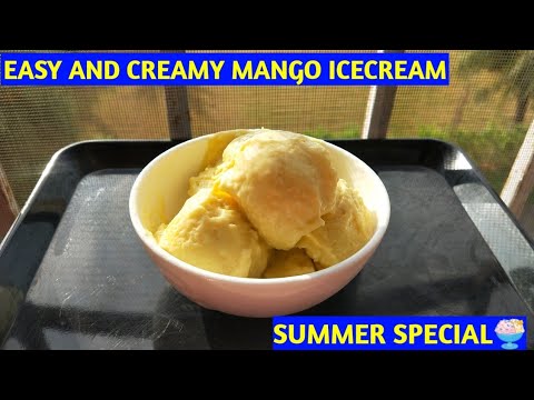 Easy mango icecream🍨🍨...Creamy mango icecream in telugu😍..