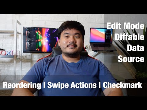 Modern Collection View [4] - Edit with Diffable Data Source | Reordering | Swipe Action | Checkmark thumbnail