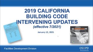 2019 California Building Code Intervening Updates - Session 1