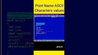 Print Name ASCII Characters Value #64 #viral  #shorts #programming  #youtubeshorts