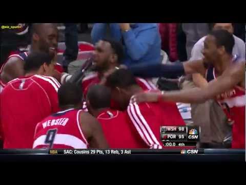 Jordan Crawford Game Winner - Wizards @ Trailblazers (1/21/2013)