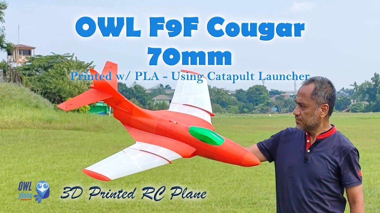 3D Printed RC Plane | OWL F9F-C 70mm EDF 6s 2200mAh Part #3/3 - PLA