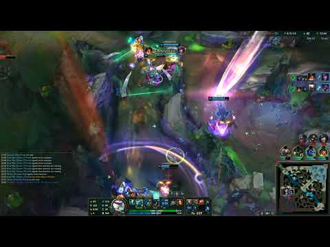 League of Legends - Baron steal on Thresh and chasing down the enemy for ace