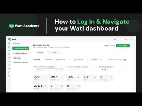 How to log in and navigate your Wati dashboard
