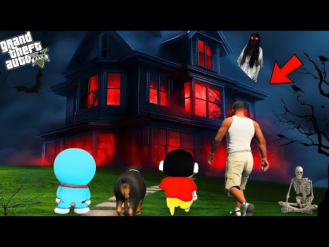 GTA V : Franklin Went To Horror & Ghost House With Shinchan in GTA 5 | In Telugu