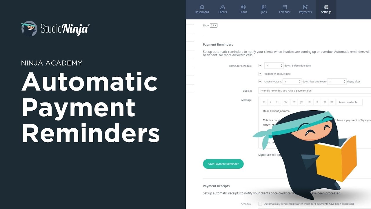 Ninja Academy - Automatic Payment Reminders