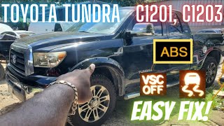 Toyota Tundra Flashing VSC OFF light flashing, ABS light on C1201 C1203 Fix! YAW rate sensor