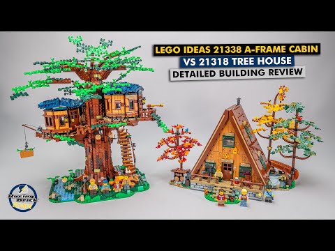 LEGO Ideas 21338 A-Frame Cabin vs 21318 Tree House - detailed building review & Easter eggs