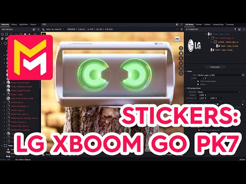 Maverick Render Product Viz Stickers LG Xboom Go PK7