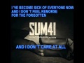 SUM 41 SICK OF EVERYONE LYRICS
