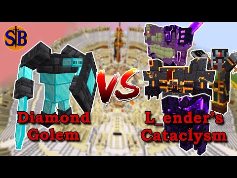 Diamond Golem (Golemania) vs  L_Ender's Cataclysm | Minecraft Mob Battle