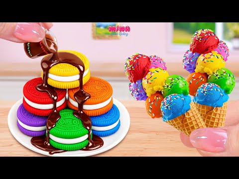 🍰Rainbow Oreo Cookies vs Ice Cream Recipe🍰Amazing Miniature Cake Compilation | Mina Sweet Baking