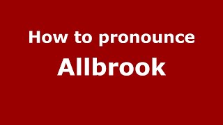 How to pronounce Allbrook