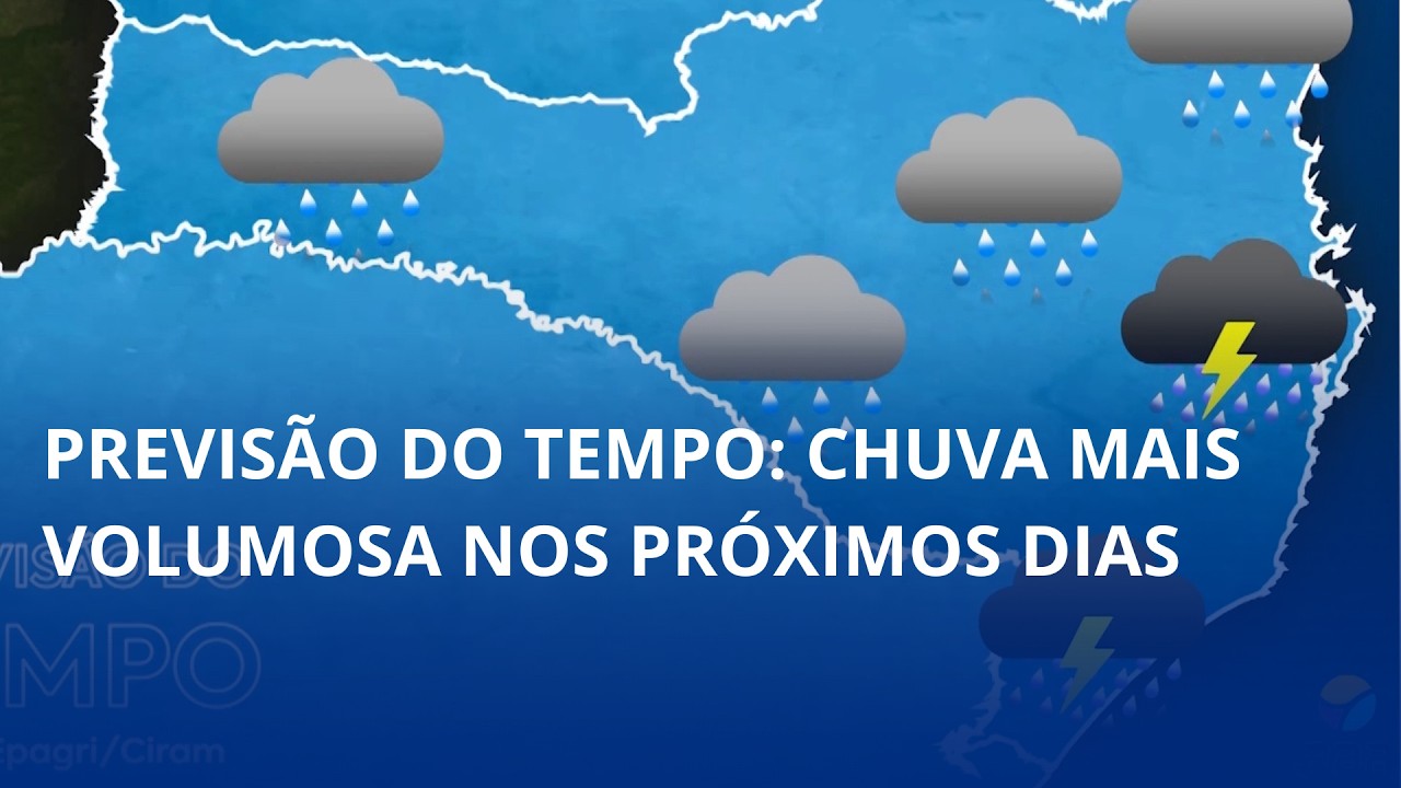 Previsão do tempo: chuva mais volumosa nos próximos dias