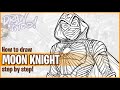 How To Draw MOON KNIGHT Narrated Step By Step Drawing Tutorial