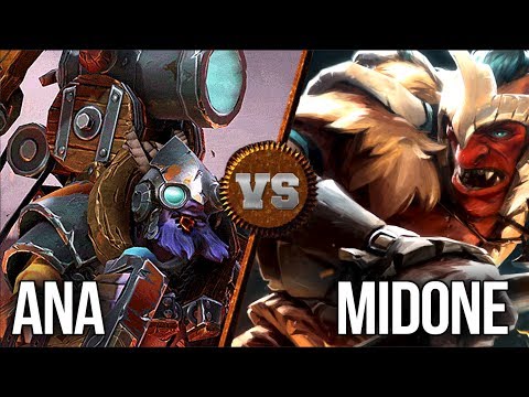 9k MMR Solo Mid Fight - Ana vs MidOne Funny Trashtalk + Rampage Dota2