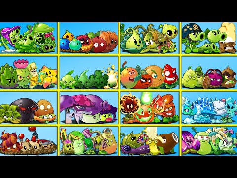 PvZ 2 Random 16 Team 4 Plants Battlez - Who Will Win? - Team Plant vs Team Plant