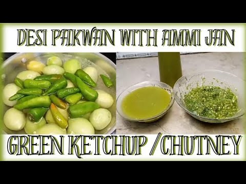 Green Ketchup/Chutney Recipe By Ammi Jan In Urdu