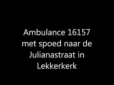 **PRIMEUR**Ambulance 16157 met spoed naar de Julianastraat in Lekkerkerk