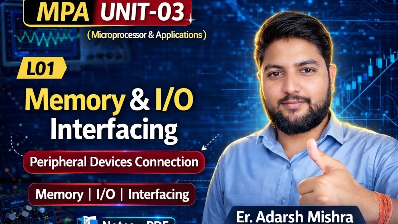 L01 | UNIT 3- INTERFACING WITH PERIPHERAL DEVICES | Memory and I/O interfacing | proper notes pdf