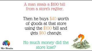 A man steals a $100 bill from a store’s register | Puzzle
