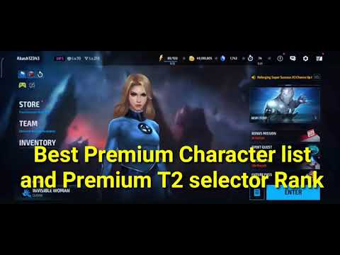 Premium T2 Selector Guide | Top PremiumCharacter Rank - Marvel Future Fight