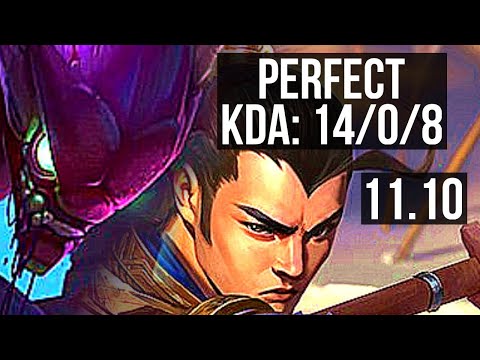 KHA'ZIX vs XIN ZHAO (JUNGLE) | 14/0/8, Legendary, 1.3M mastery, 300+ games | EUW Challenger | v11.10