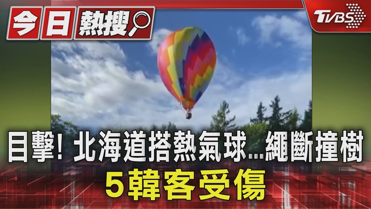 目擊!北海道搭熱氣球 繩斷撞樹5韓客受傷
