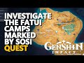 Investigate the Fatui camps marked by Sosi Genshin Impact