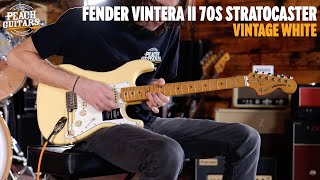 Video thumbnail for No Talking...Just Tones | Fender Vintera II 70s Stratocaster | Maple - Vintage White by Peach Guitars