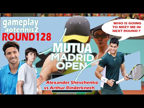 Alexander Shevchenko       vs Arthur Rinderknech    🏆 ⚽ Madrid  Open (04/23/2024) 🎮 gameplay AO  2