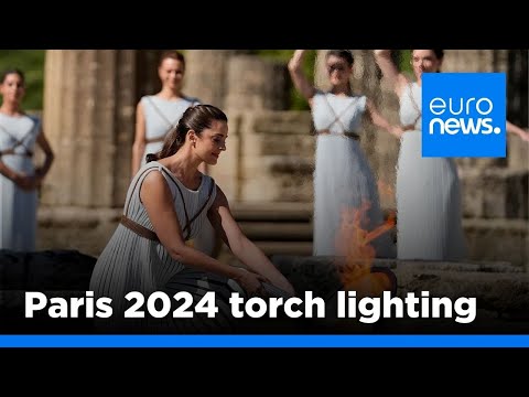Flame-lighting ceremony for the Paris Olympics in Greece