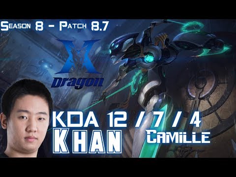 KZ Khan CAMILLE vs JAX Top - Patch 8.7 KR Ranked