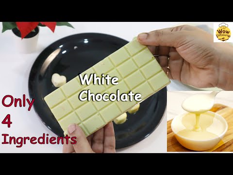 White Chocolate Recipe | Homemade White Chocolate with Only 4 Ingredients | White Chocolate Bar