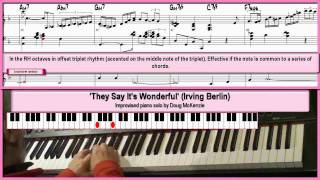 'They Say it's Wonderful' - jazz piano solo tutorial