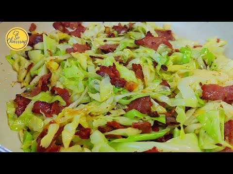 EASY AND HEALTHY LOW-CARB MEAL! / BACON AND CABBAGE / ONE-PAN MEAL RECIPE /So Charrrap