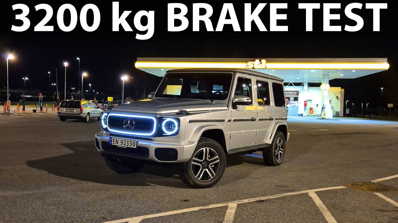 Mercedes G580 acceleration, braking and noise test