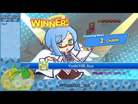 vs FrozenLuna (Puyota League), then Free Play (Puyo Puyo Champions)