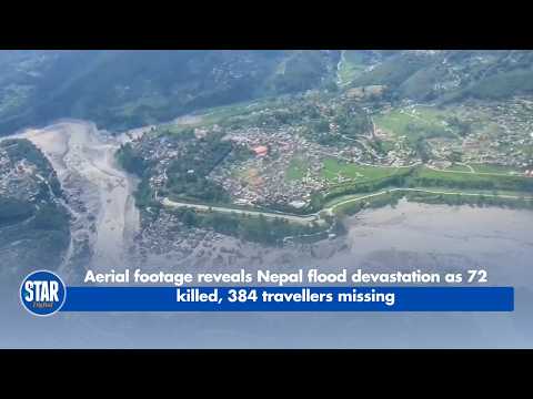Aerial footage reveals Nepal flood devastation as 72 killed, 384 travellers missing