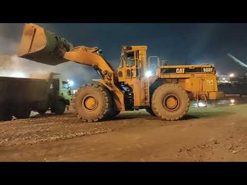 Cat 988f wheel loader. lime stone loading in new Mangalore port