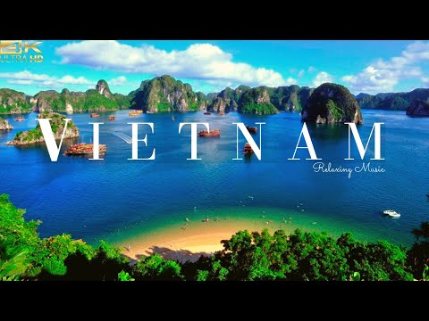FLYING OVER VIETNAM - 4K Relaxation Film | Drone Video with Calming Music
