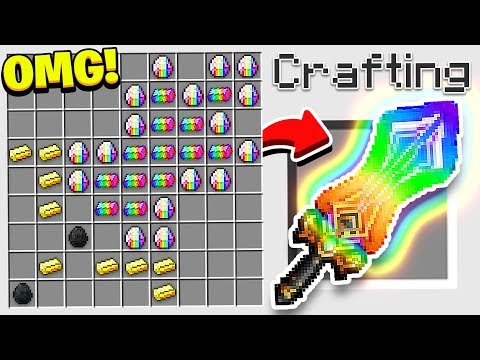 HOW TO CRAFT A $100,000 RAINBOW SWORD! *OVERPOWERED* (Minecraft 1.13 Crafting Recipe)