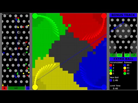 Multiply or Release  Territory Wars- 4 Teams - Marble Race -  Algodoo #1