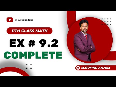 1st year math exercise 9.2 Question number 1 to 8 || 11th class math exercise 9.2 complete