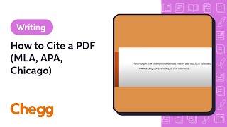 How to Cite a PDF (MLA, APA, Chicago) | Chegg