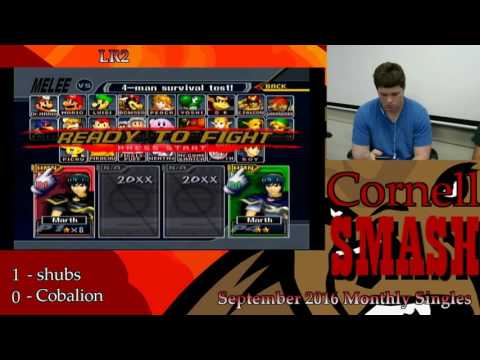 CU Monthly 13 - shubs (Black) vs Cobalion (Blue) Singles Losers - SSBM