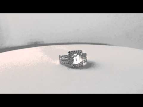 2.10 CTW Fancy Emerald Cut Simulated Diamond CZ Engagement Ring Amazing!